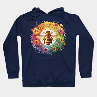Earth Day Bee and Flowers Hoodie
